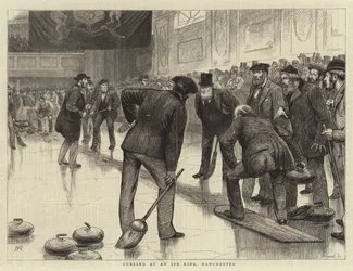 Curling sur une patinoire, Manchester